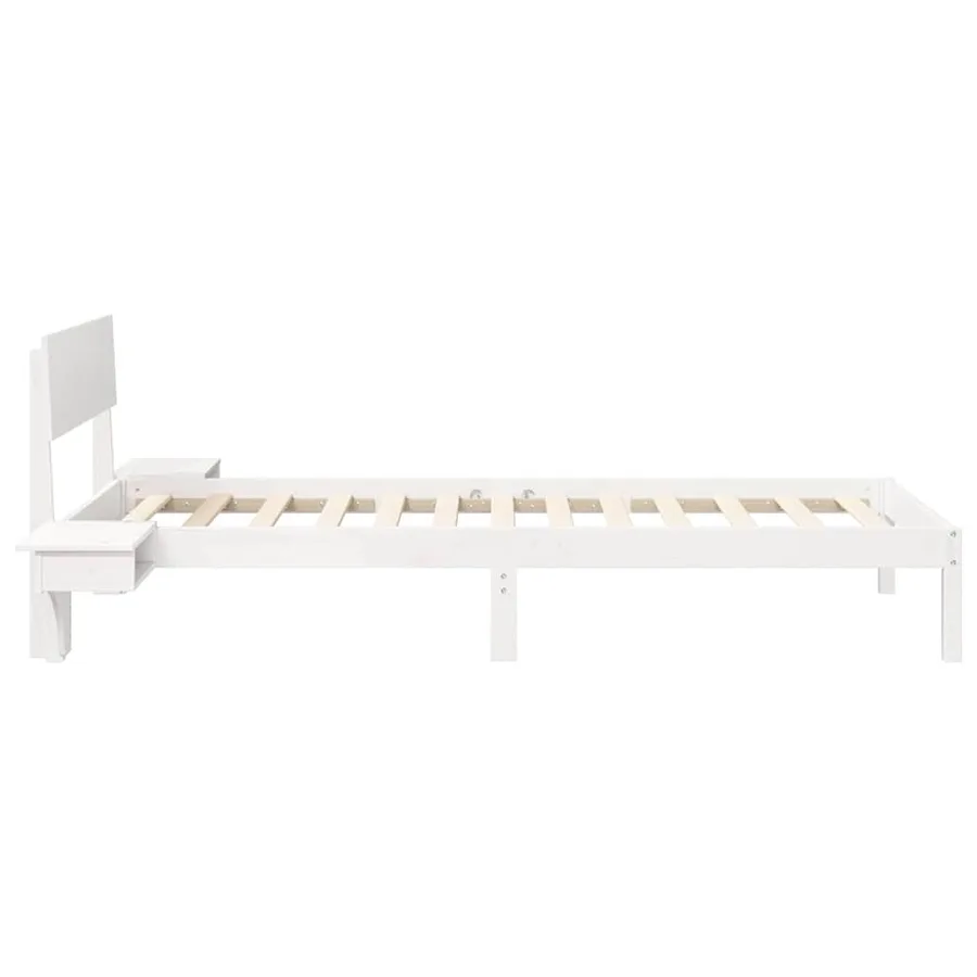 Cadre de lit avec tête de lit Blanc 90 x 190 cm Pin massif - 6