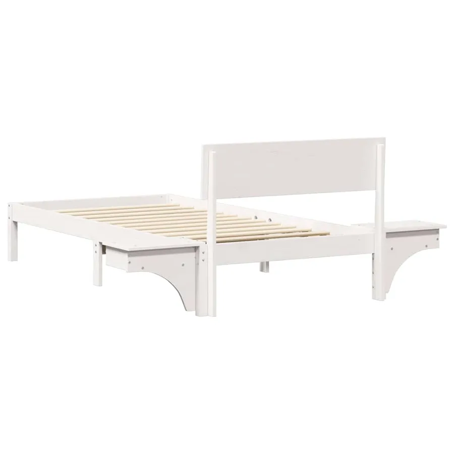 Cadre de lit avec tête de lit Blanc 90 x 190 cm Pin massif - 7