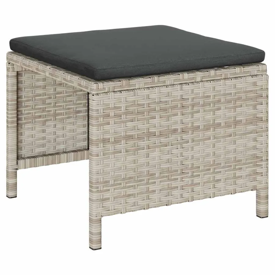 Ensemble de canapé de jardin 6 pcs Gris clair et gris foncé - 5