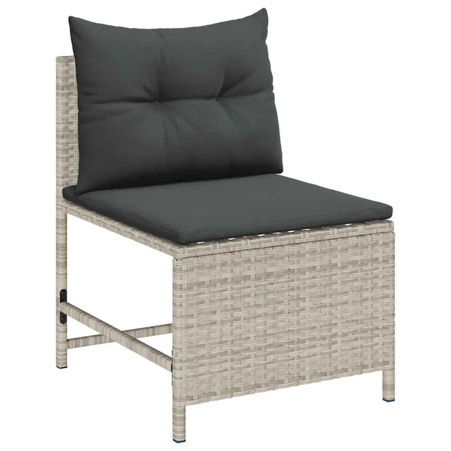 Ensemble de canapé de jardin 6 pcs Gris clair et gris foncé - 6