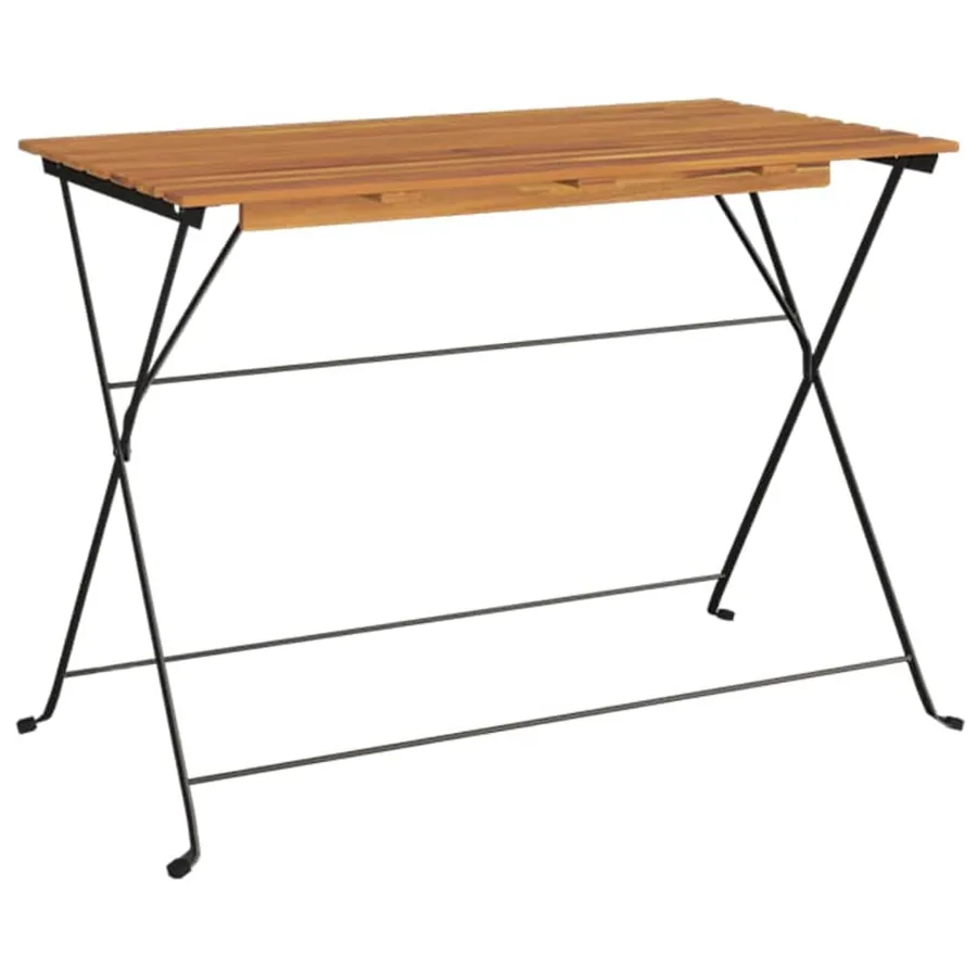 Ensemble de bistro pliable 5 pcs Bois d'acacia solide et acier - 8