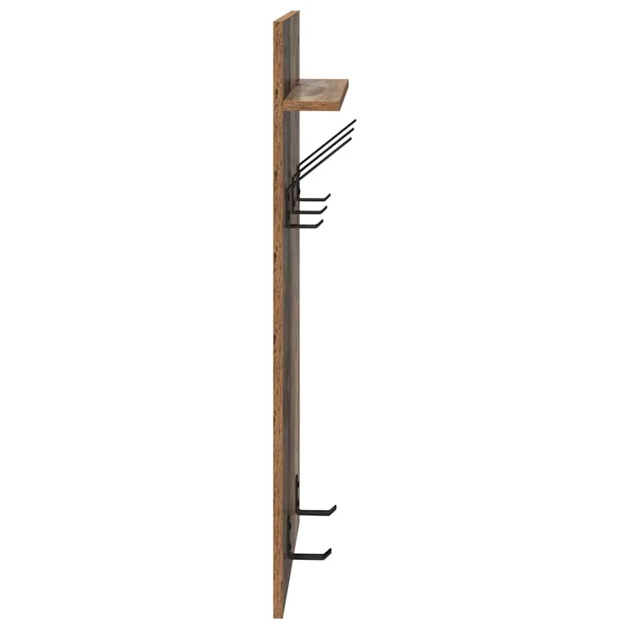 Porte-manteau mural avec étagère Bois ancien 40 x 10 x 90 cm - 6