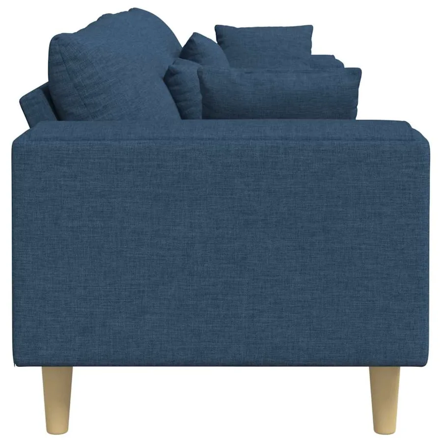 Canapé avec coussin Bleu 250 x 77 x 76 cm tissu - 5