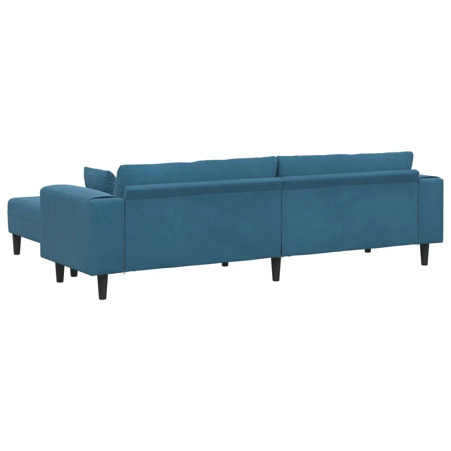 Canapé 3 pcs Bleu 250 x 188 x 76 cm Velours - 6