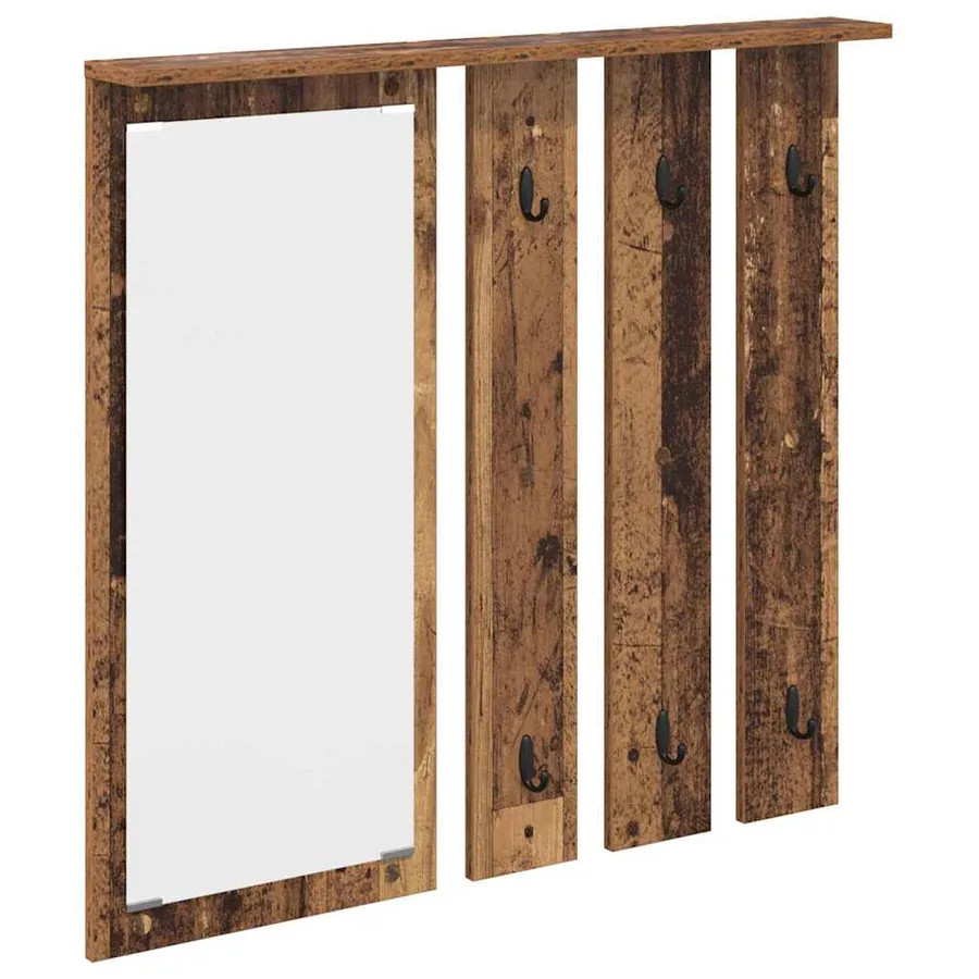 Porte-manteau mural avec étagère Bois ancien 84 x 10 x 80 cm - 2