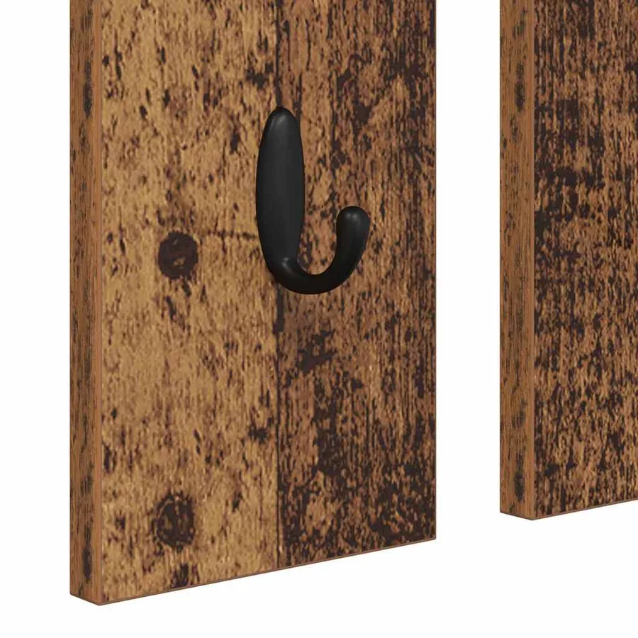 Porte-manteau mural avec étagère Bois ancien 84 x 10 x 80 cm - 9
