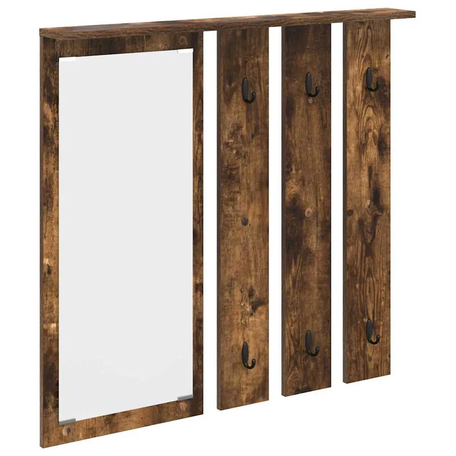 Porte-manteau mural avec étagère Chêne fumé 84 x 10 x 80 cm - 2