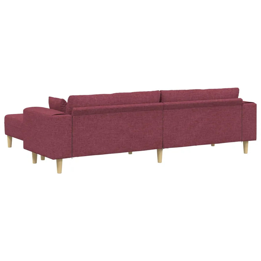 Canapé avec coussin 3 pcs Bordeaux tissu - 6