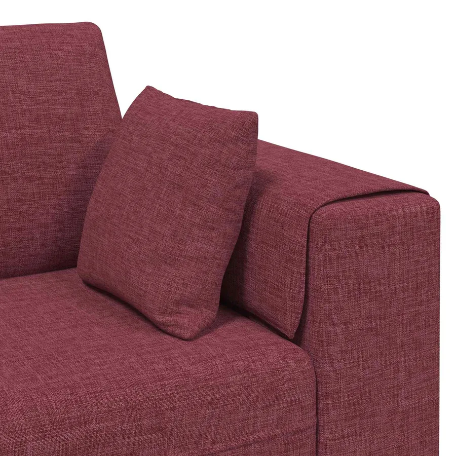 Canapé avec coussin 3 pcs Bordeaux tissu - 7