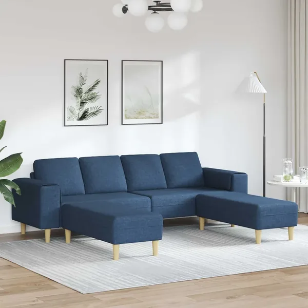 Canapé de salon 3 pcs Bleu Polyester