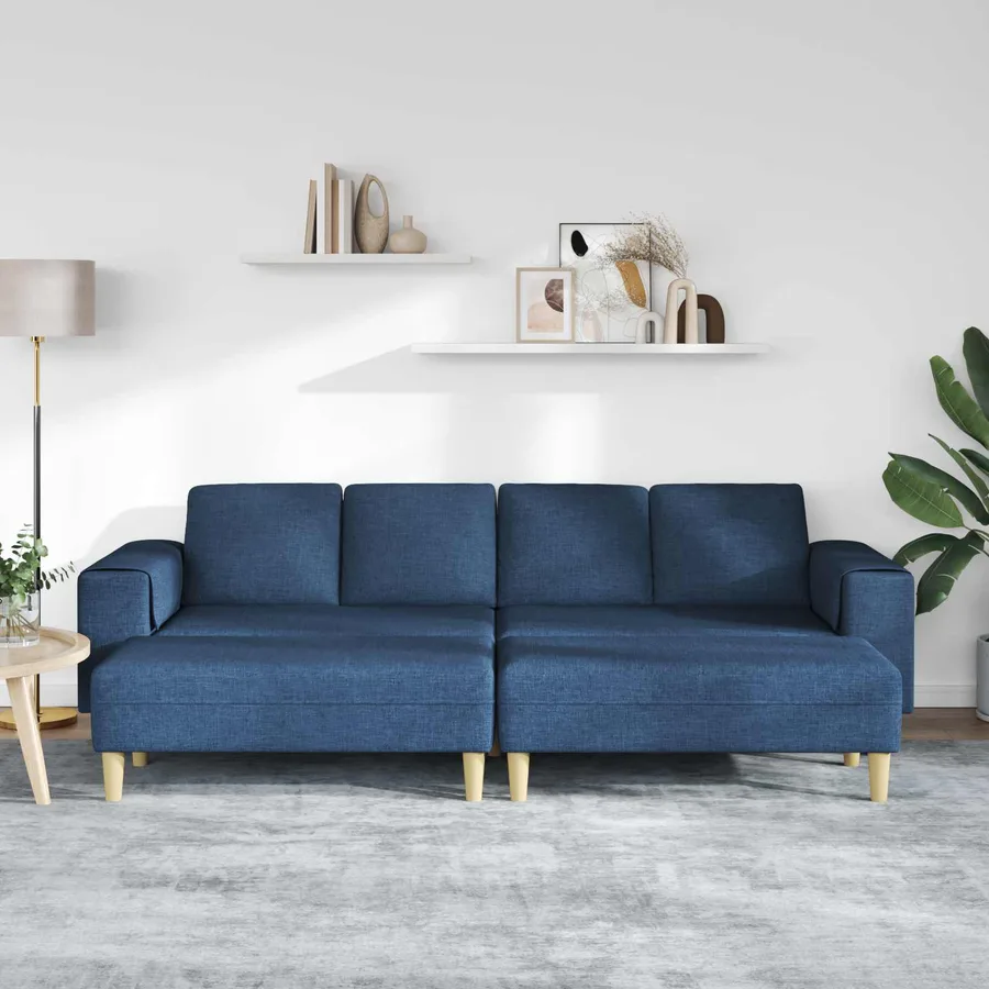 Canapé de salon 3 pcs Bleu Polyester - 3