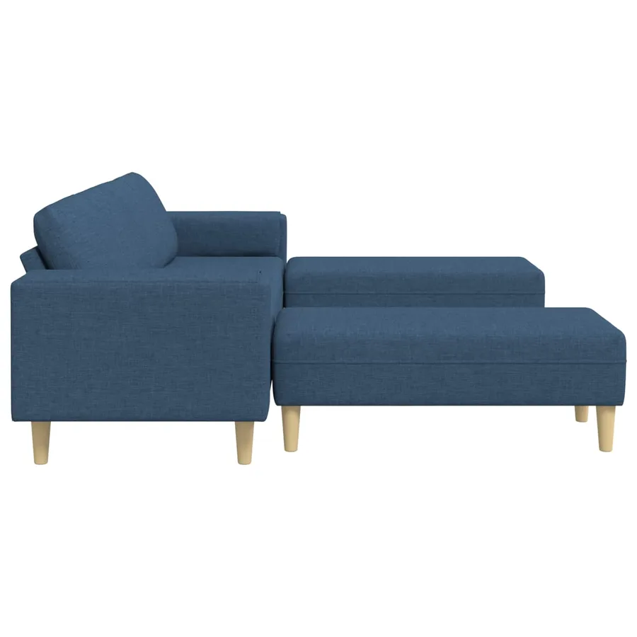 Canapé de salon 3 pcs Bleu Polyester - 5