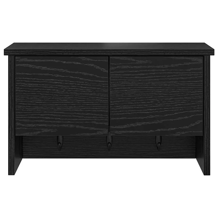 Porte-manteau mural avec étagère Chêne noir 50 x 20 x 30 cm - 6