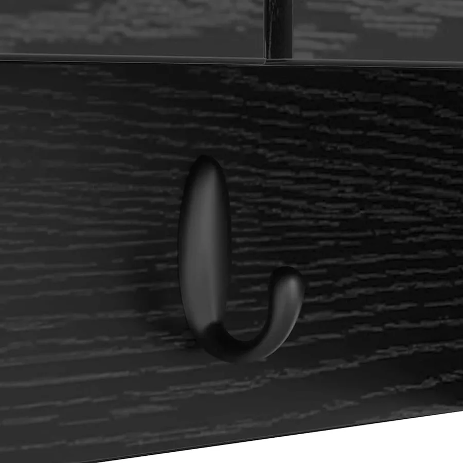 Porte-manteau mural avec étagère Chêne noir 50 x 20 x 30 cm - 8