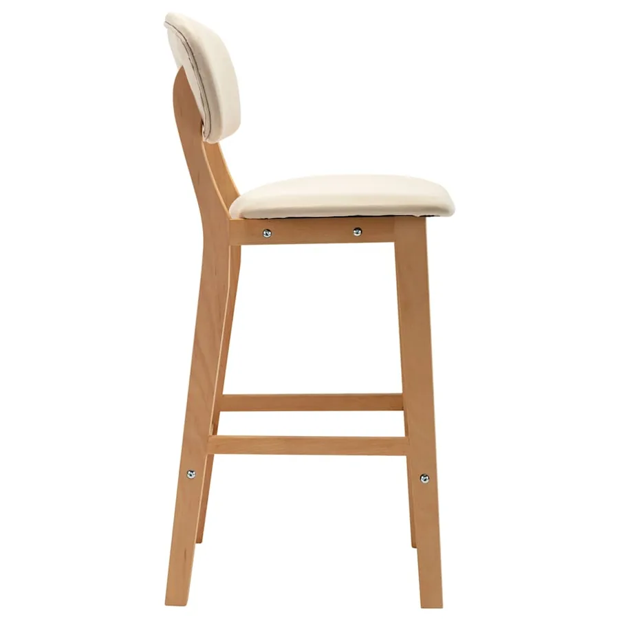 Tabourets de bar lot de 2 crème tissu - 4