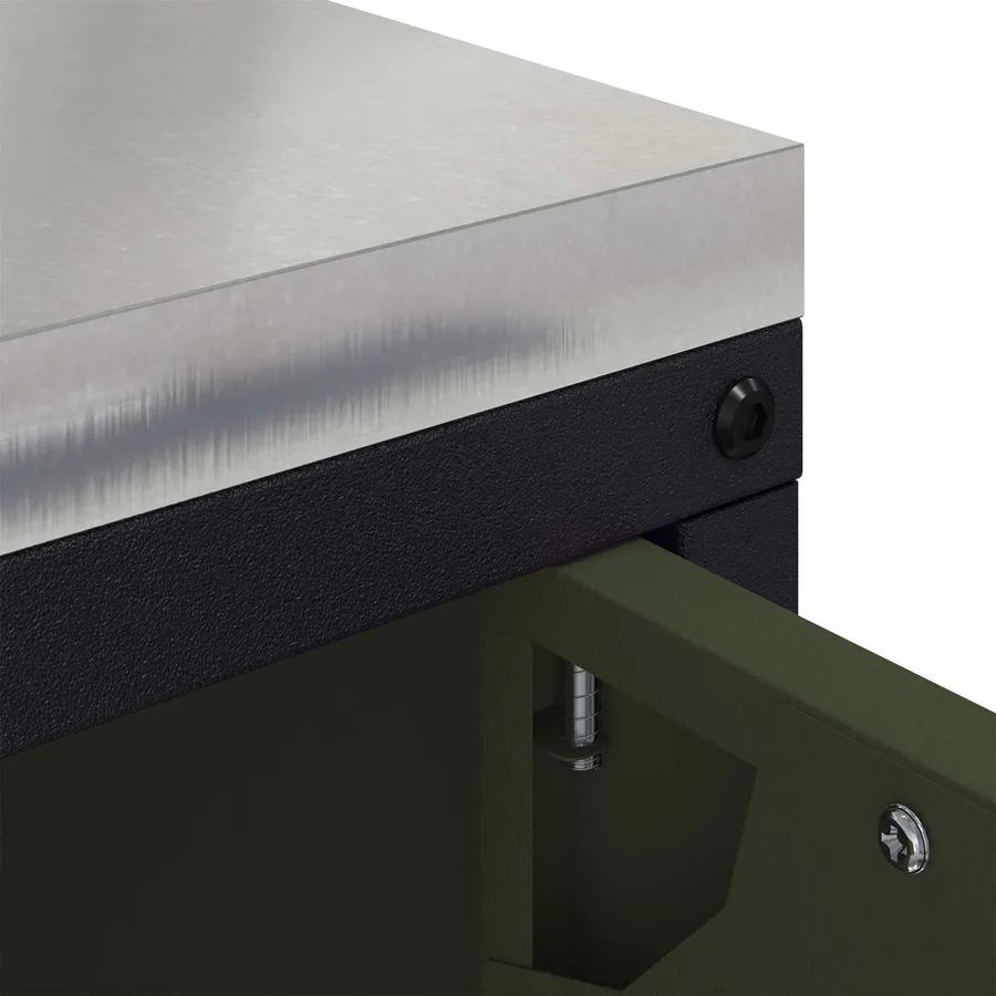 Rangement de cuisine HATTEM Vert olive 90 x 50 x 53 cm Acier - 14