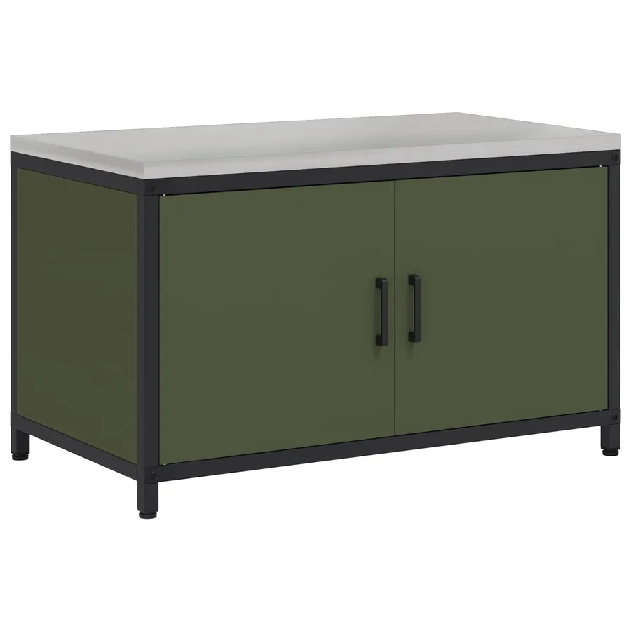 Rangement de cuisine HATTEM Vert olive 90 x 50 x 53 cm Acier - 2
