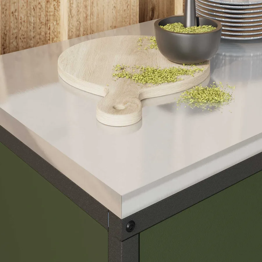 Rangement de cuisine HATTEM Vert olive 90 x 50 x 53 cm Acier - 5
