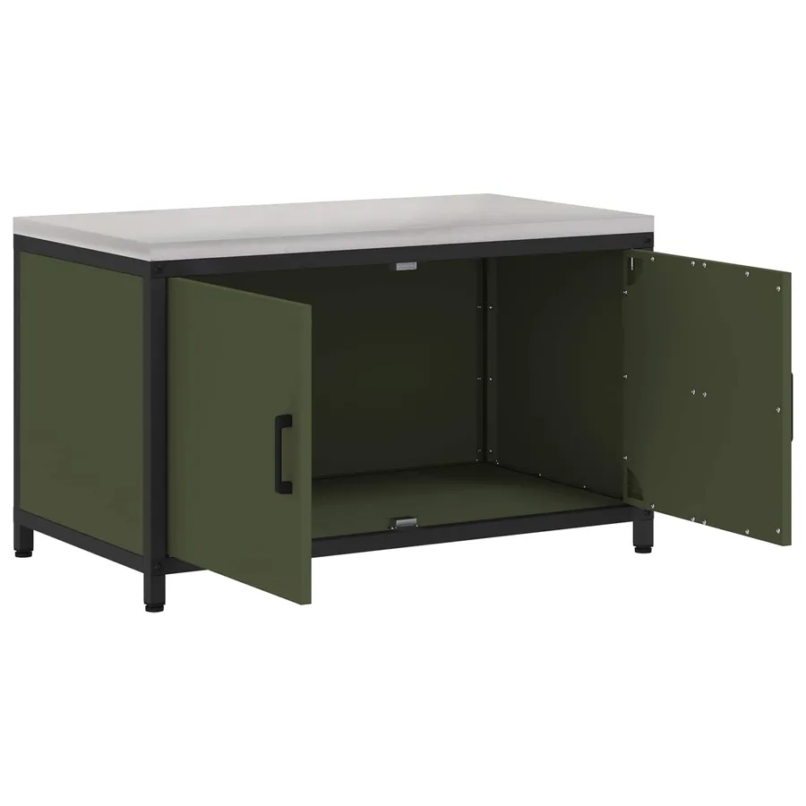 Rangement de cuisine HATTEM Vert olive 90 x 50 x 53 cm Acier - 6