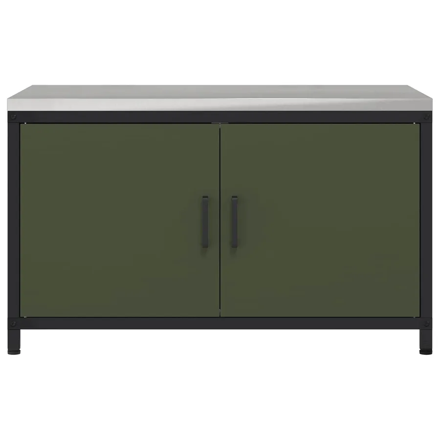 Rangement de cuisine HATTEM Vert olive 90 x 50 x 53 cm Acier - 7
