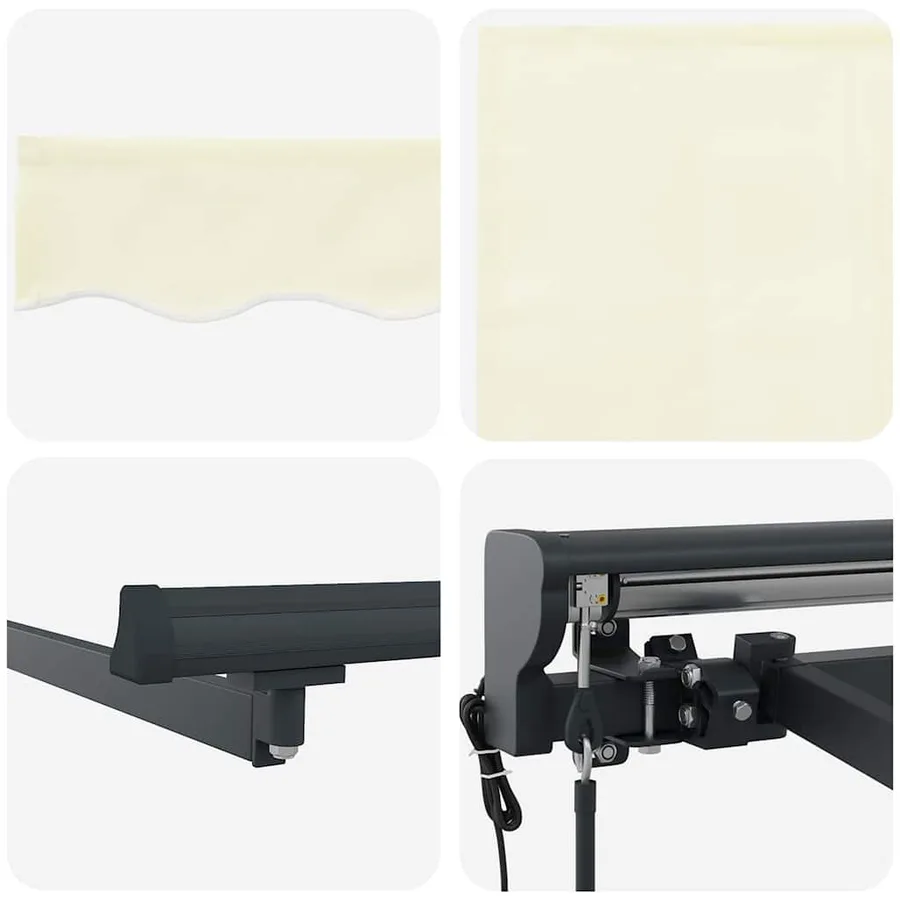 Auvent Rétractable Crème 400 × 300 cm Polyester et Aluminium - 8