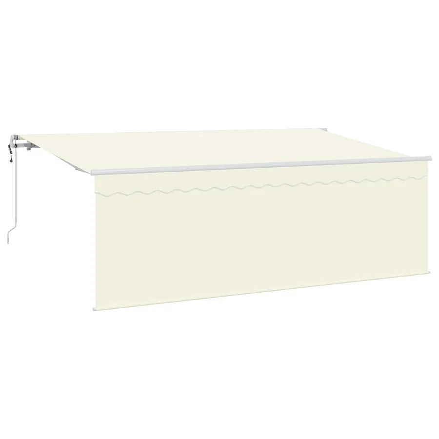 Auvent Rétractable Crème 400 x 200 cm Polyester et Aluminium