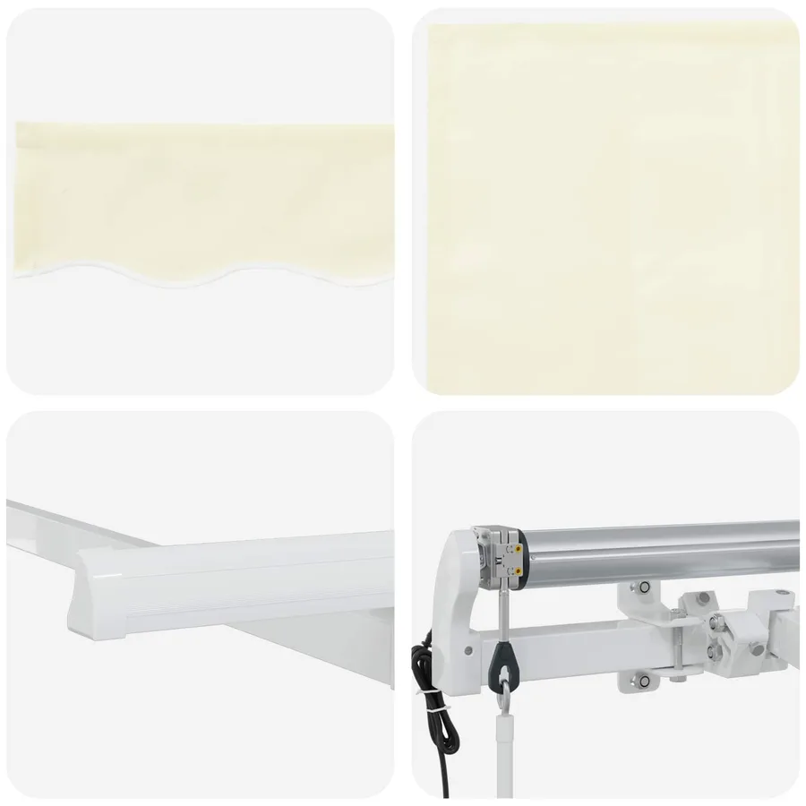 Auvent Rétractable Crème 400 x 200 cm Polyester et Aluminium - 7