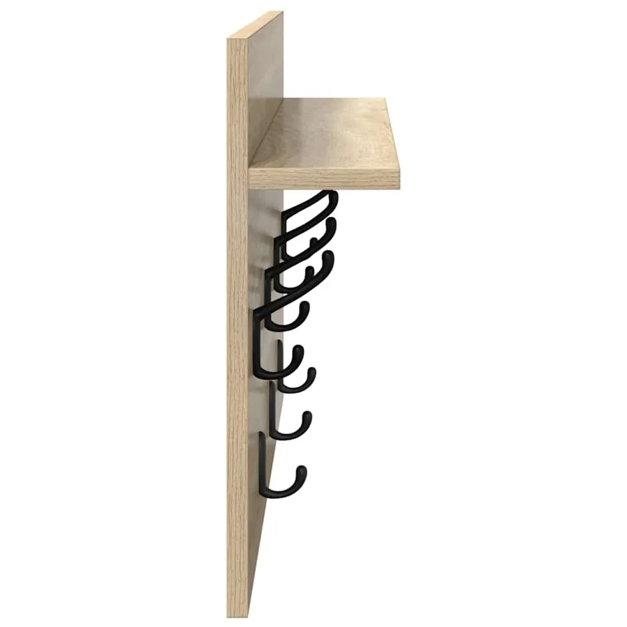 Porte-manteau mural avec étagère Chêne Sonoma 60 x 40 x 12 cm - 6
