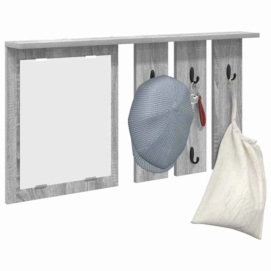Porte-manteau mural avec étagère Sonoma gris 85 x 10 x 45 cm - 3