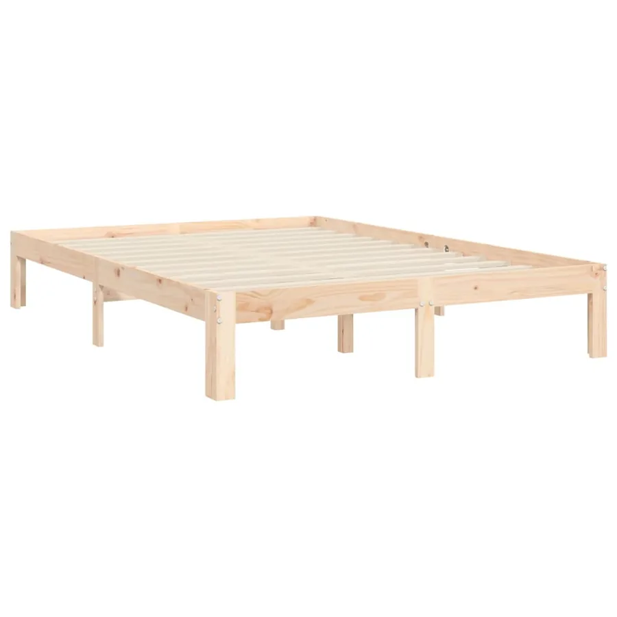 Cadre de lit sans matelas 140x200 cm bois massif de pin - 9