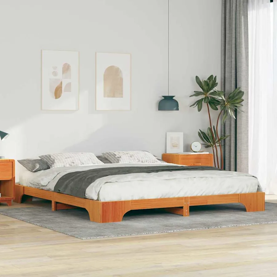 Cadre de lit Marron 200 x 210 cm Pin massif