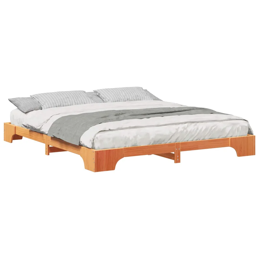 Cadre de lit Marron 200 x 210 cm Pin massif - 2