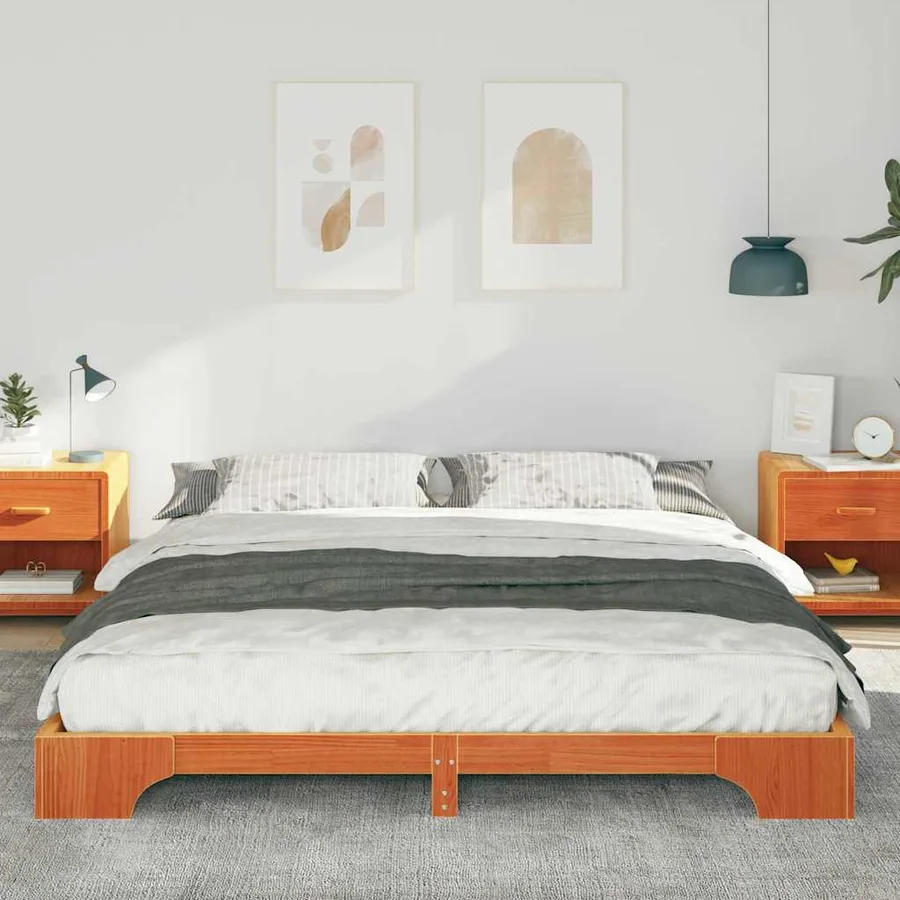 Cadre de lit Marron 200 x 210 cm Pin massif - 3