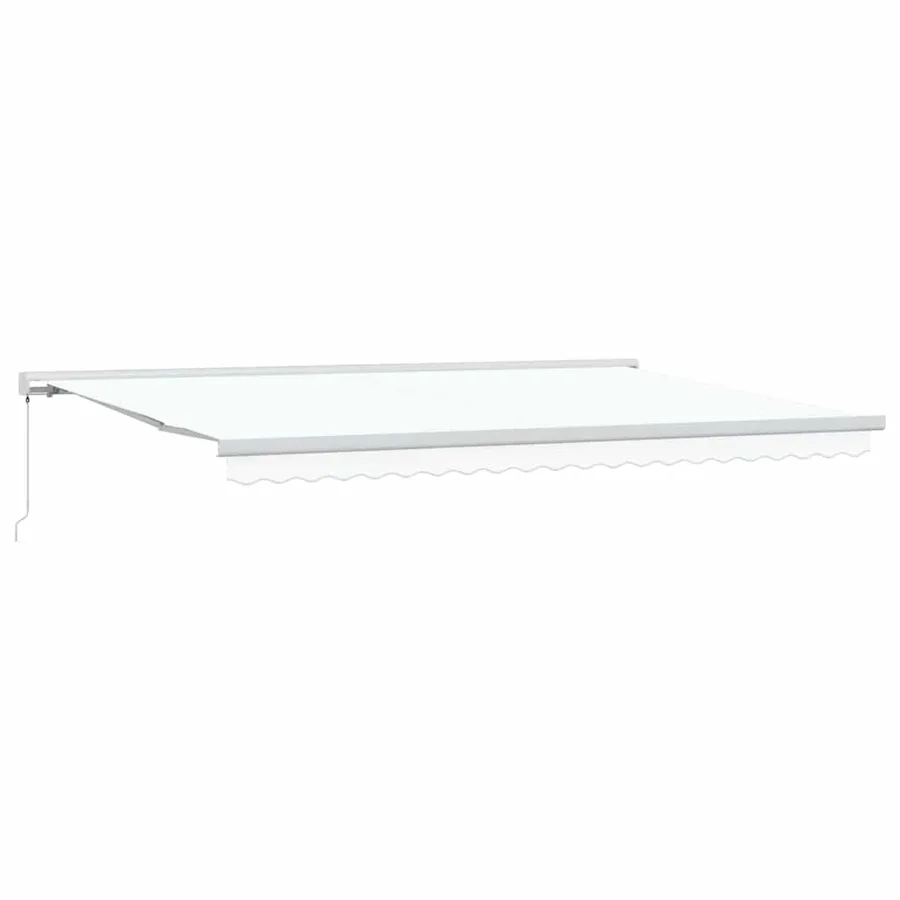 Auvent rétractable Blanc 500 × 300 cm Toile et Aluminium - 2