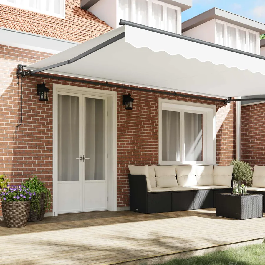 Cadre d'auvent Blanc 500 × 300 cm Polyester avec revêtement PU - 3