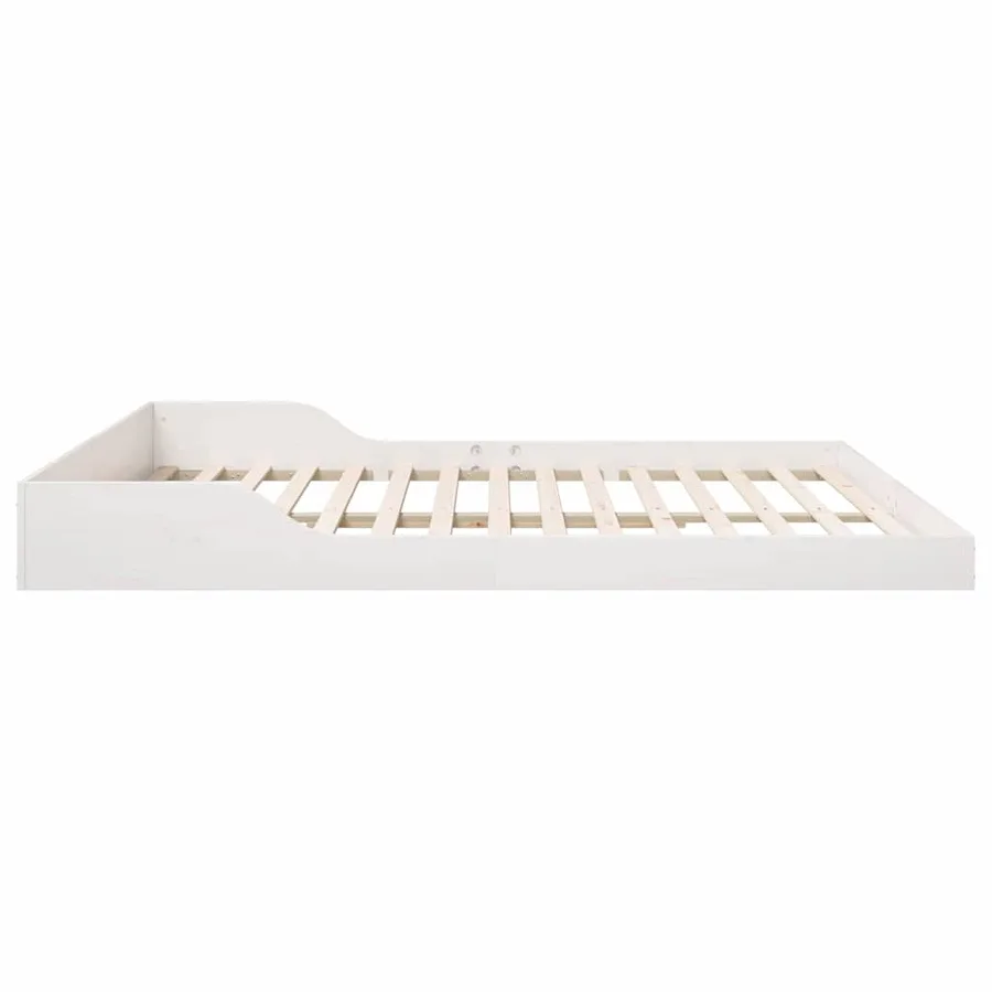 Cadre de lit Blanc 200 x 220 cm Pin massif - 6