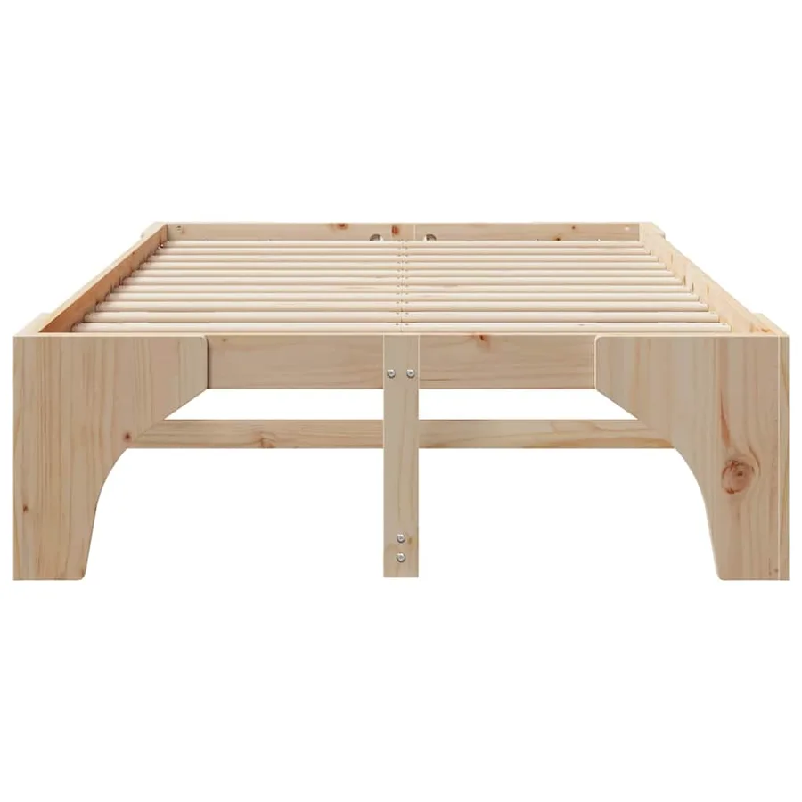 Cadre de lit Marron 140 x 190 cm Pin massif - 5