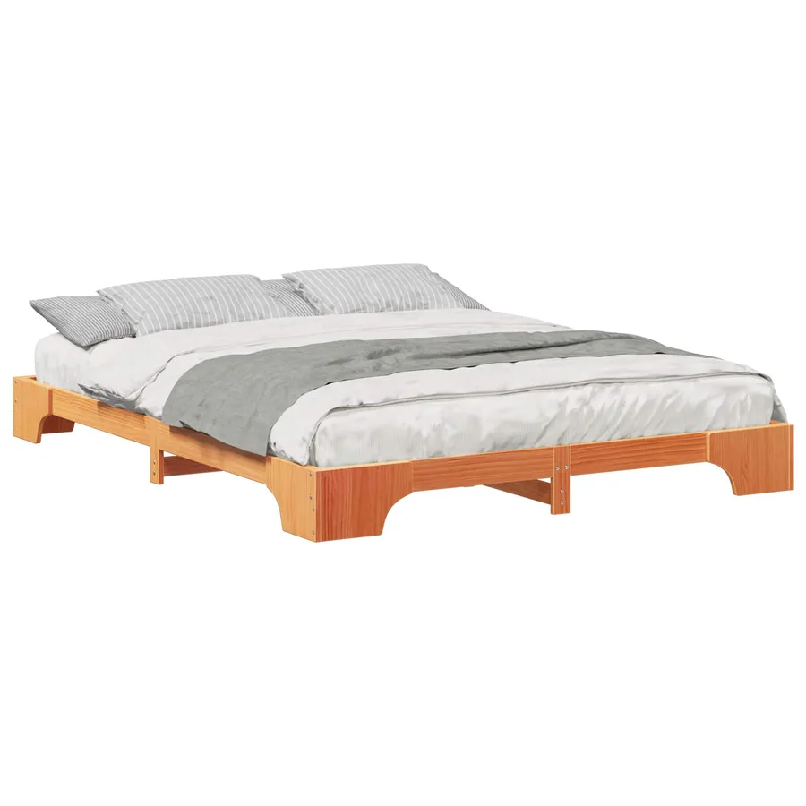 Cadre de lit Marron 160 x 210 cm Pin massif - 2