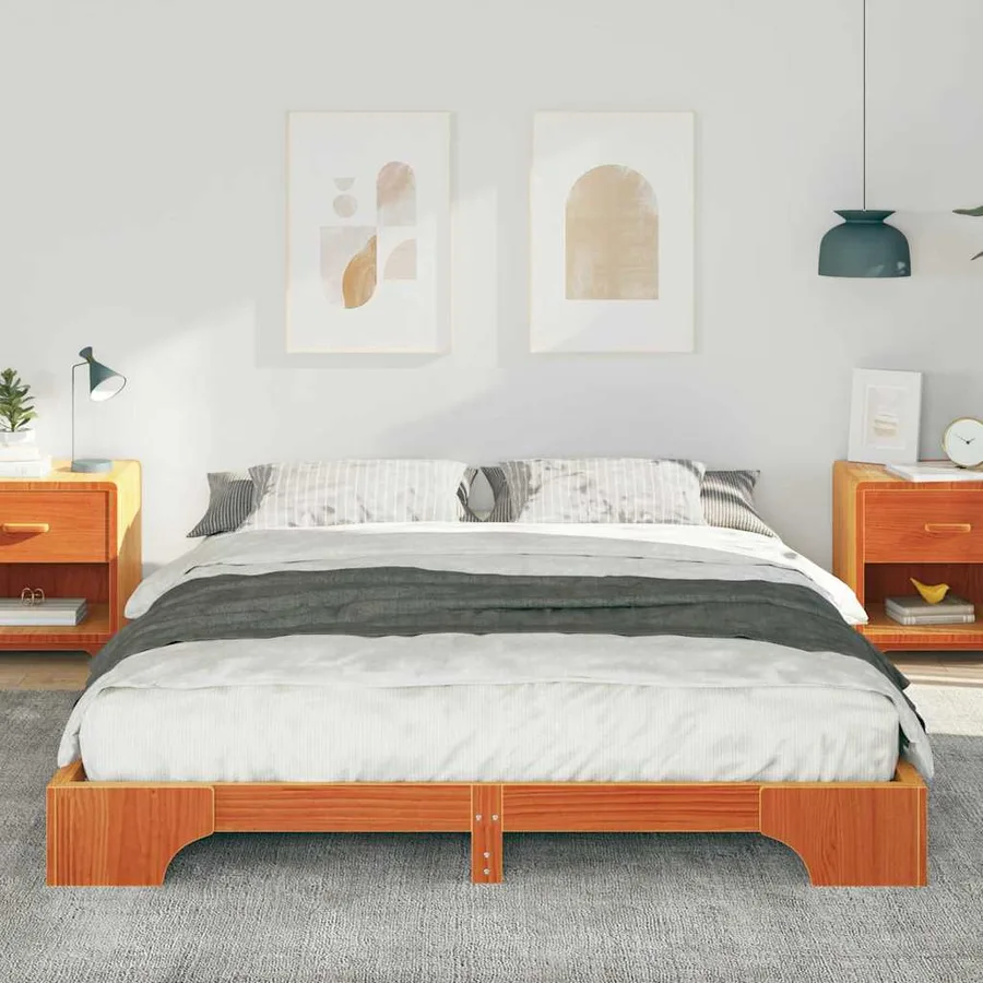 Cadre de lit Marron 160 x 210 cm Pin massif - 3