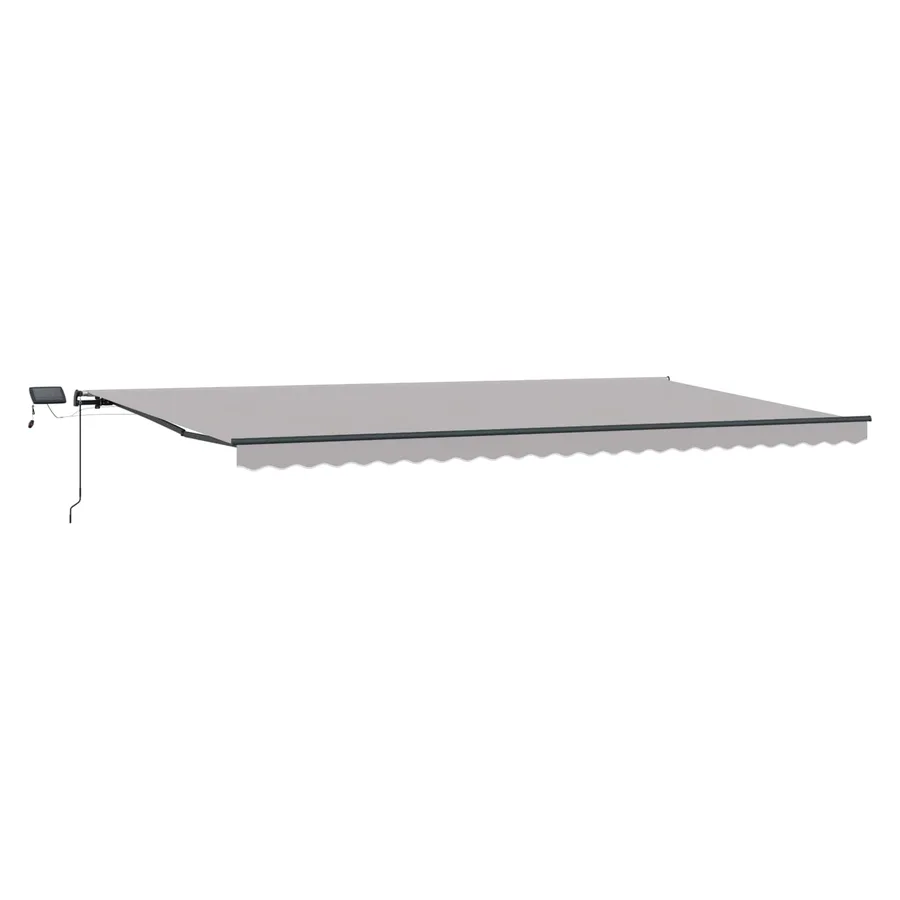 Auvent rétractable Gris clair 600 × 300 cm Tissu et Aluminium - 2