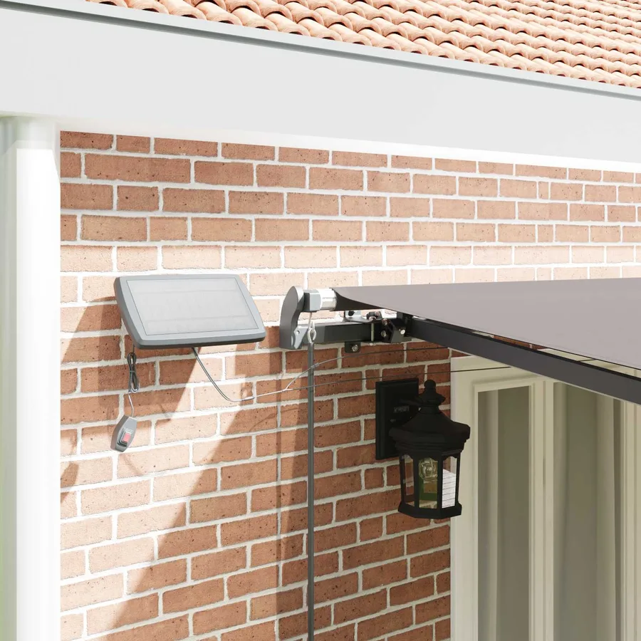 Auvent rétractable Gris clair 600 × 300 cm Tissu et Aluminium - 4
