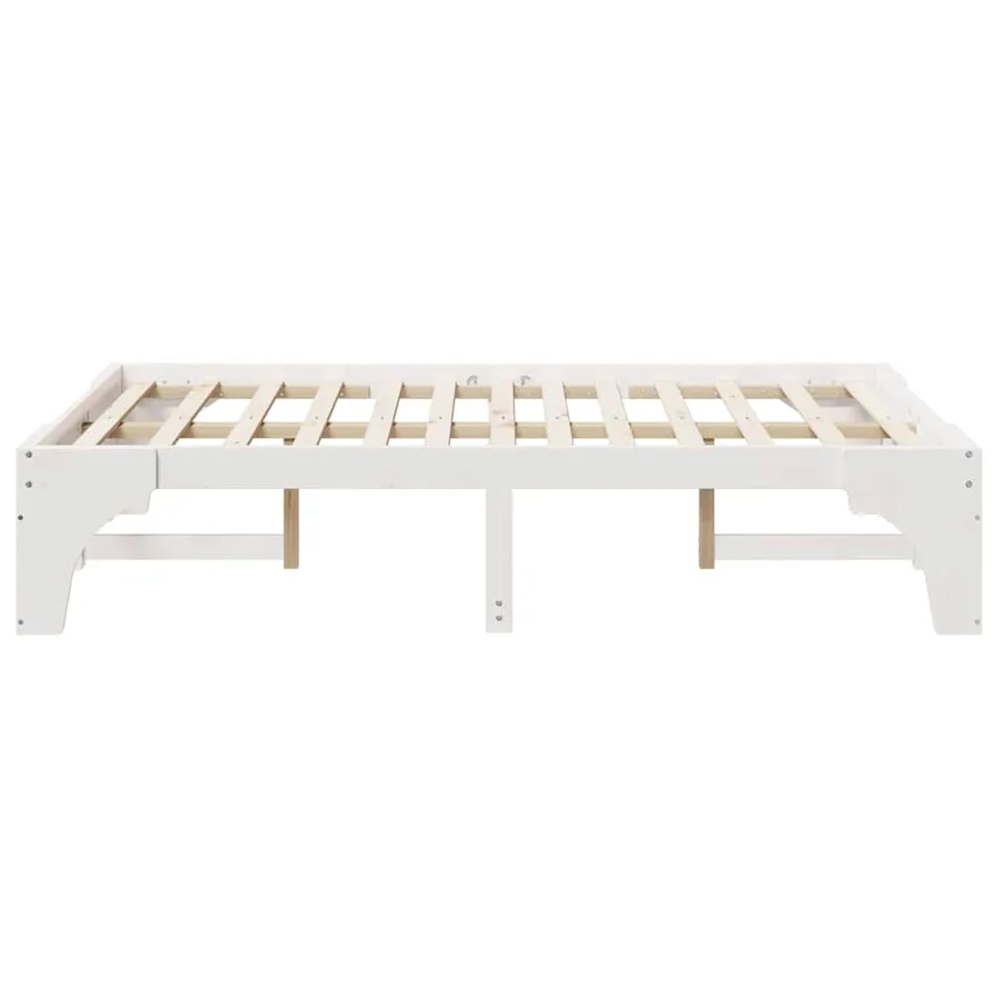 Cadre de lit Blanc 120 x 190 cm Pin massif - 6