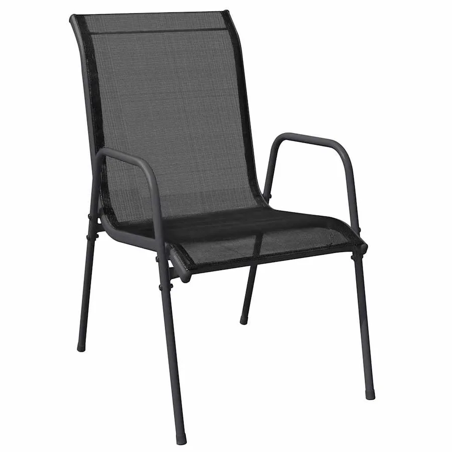 Ensemble de salle à manger pour jardin 5 pcs Noir - 6