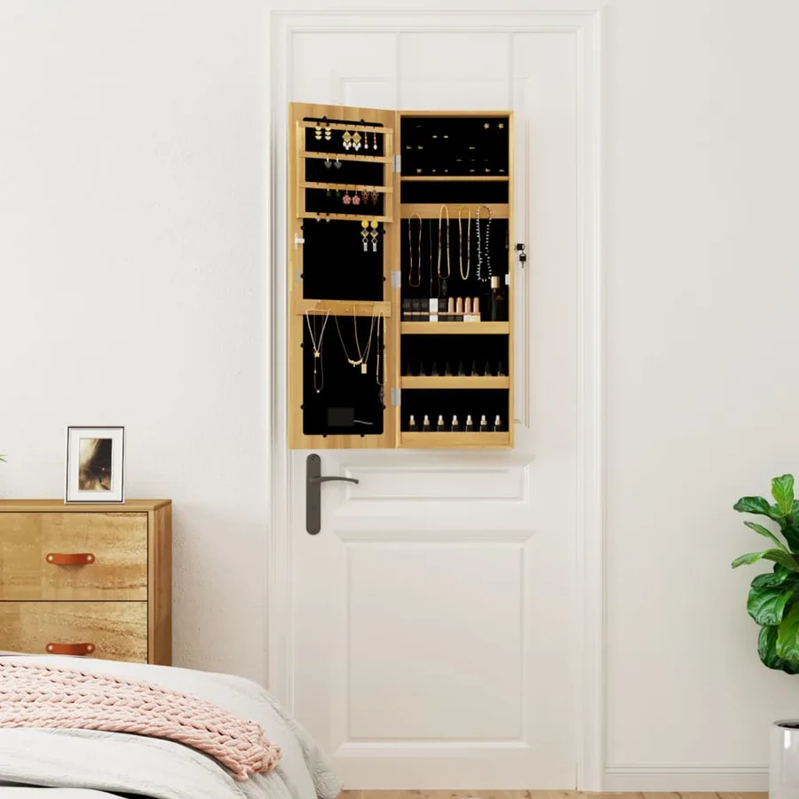 Armoire à bijoux avec miroir et éclairage LED mural - 3