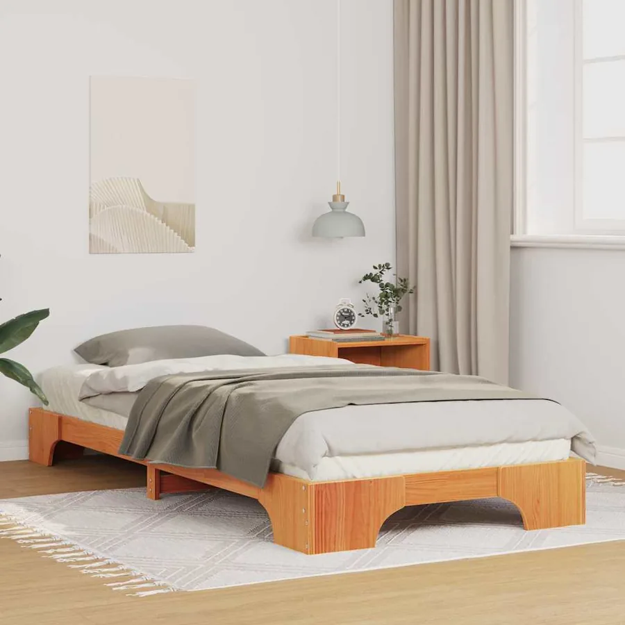 Cadre de lit Marron 90 x 210 cm Pin massif