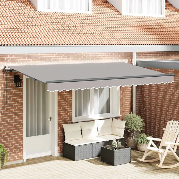 Auvent Rétractable Gris clair 400 x 200 cm tissu