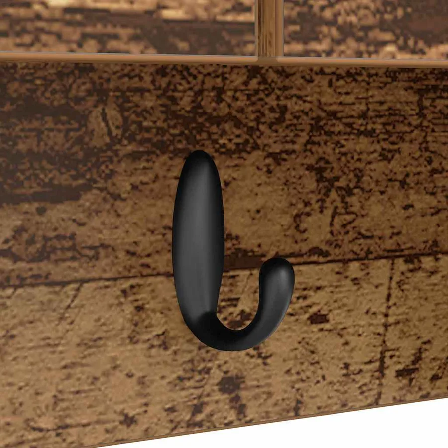 Porte-manteau mural avec étagère Bois ancien 80 x 20 x 30 cm - 8