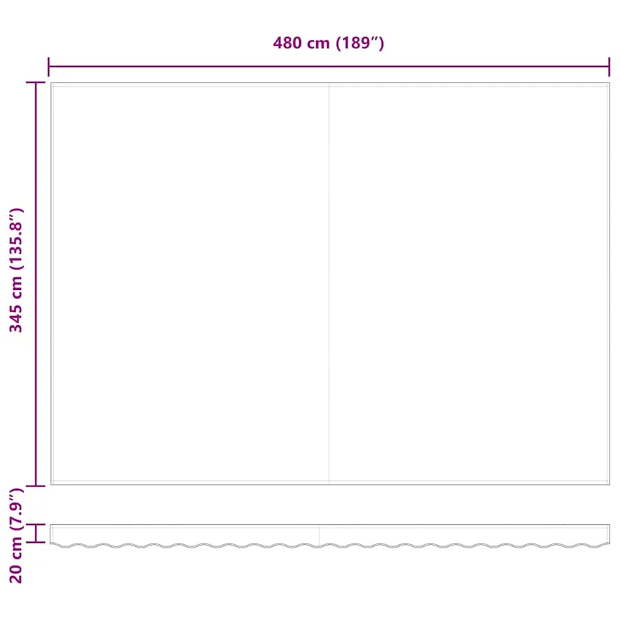 Auvent rétractable Blanc 500 × 350 cm Polyester - 16