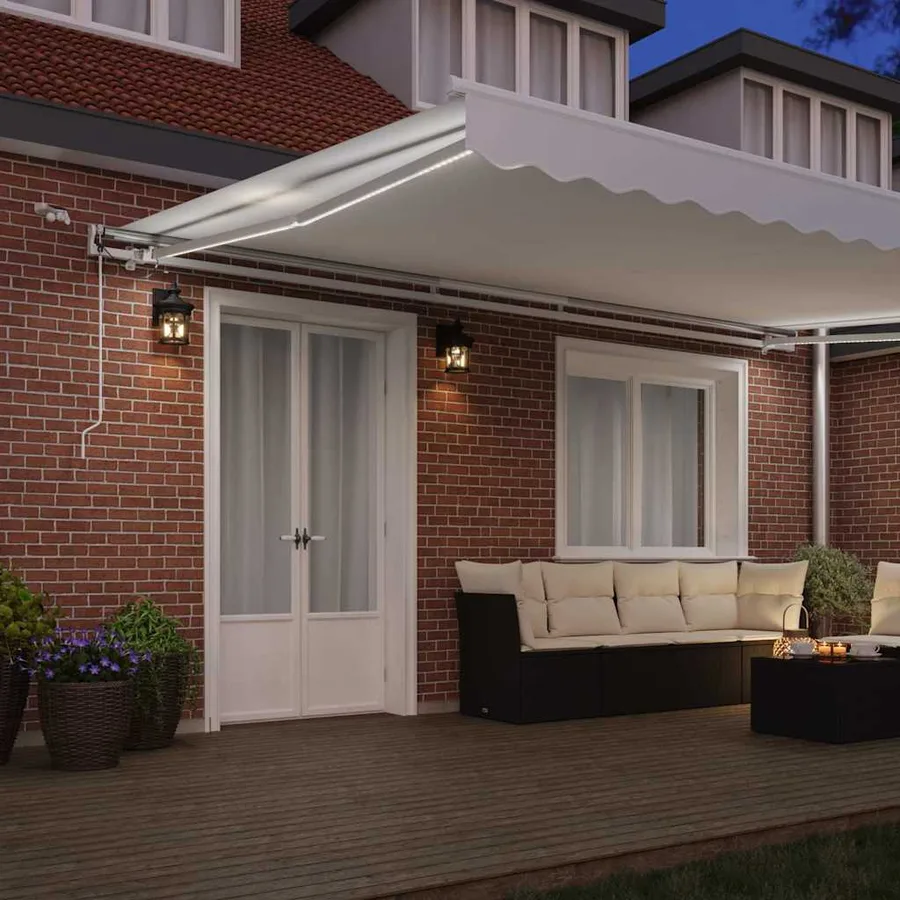 Auvent rétractable Blanc 500 × 350 cm Polyester - 3