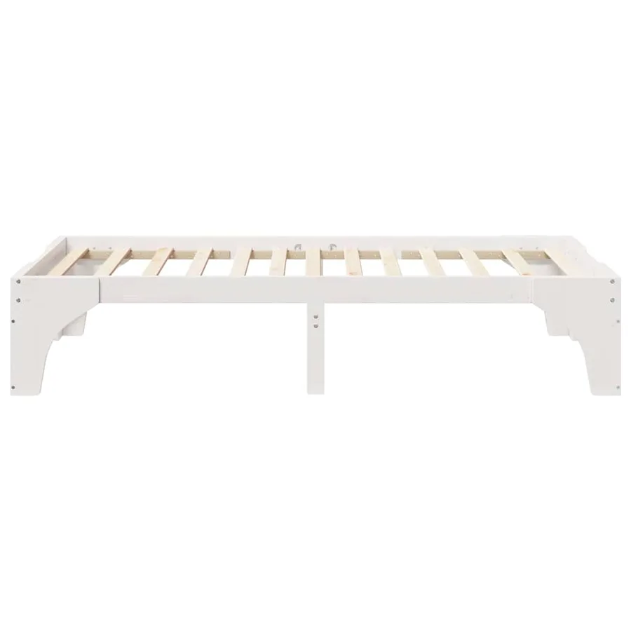 Cadre de lit Blanc 90 x 190 cm Pin massif - 6
